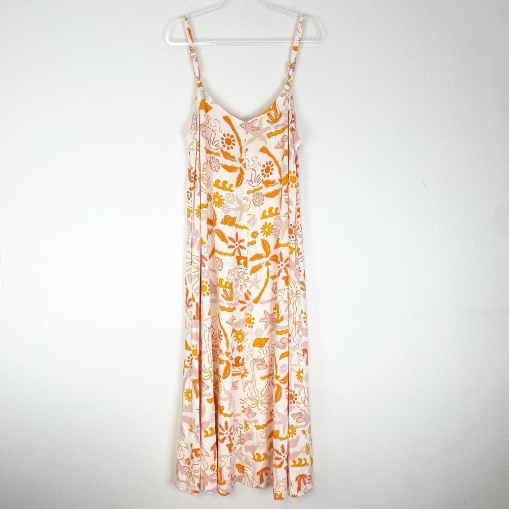 Label of Love Dress XL Maxi Sundress Boho Coastal‎ Beach Resort Relaxed Pockets - Picture 3 of 4